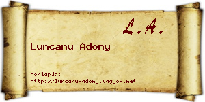 Luncanu Adony névjegykártya